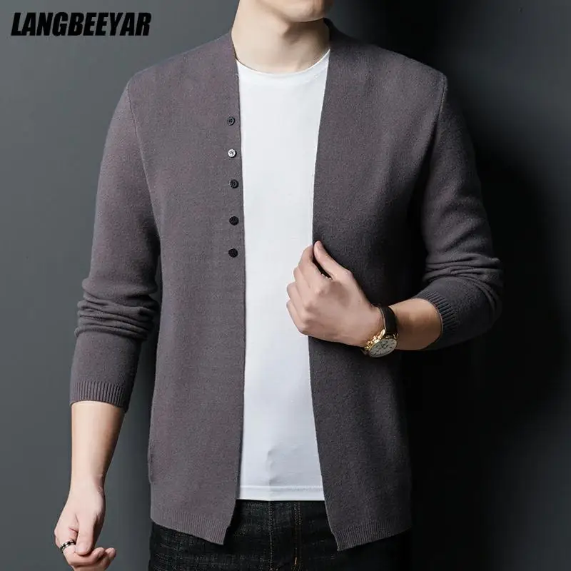 

Top Quality New Autum Brand Fashion Knit Thick Button Up Cardigan Korean Men Sweater Casual Solid Coats Jacket Men Clothes