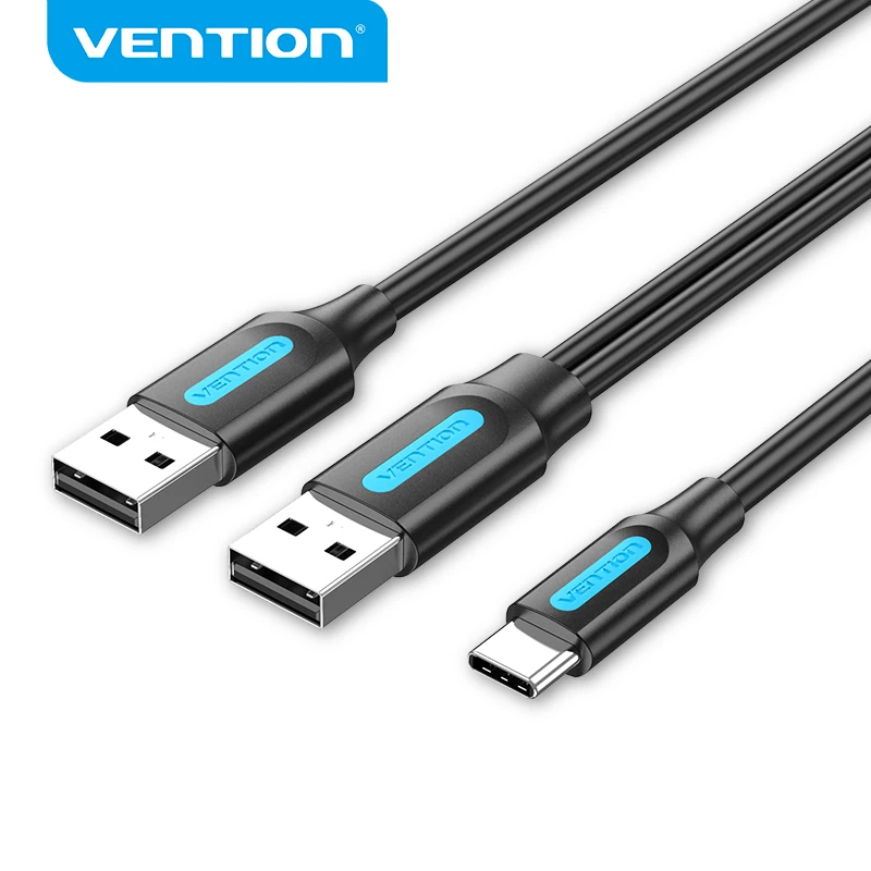 Фото Vention Тип C двойной USB с блоком питания 3A кабель для быстрой зарядки и передачи Vention Тип C двойной USB с блоком питания 3A кабель для быстрой зарядки и передачи