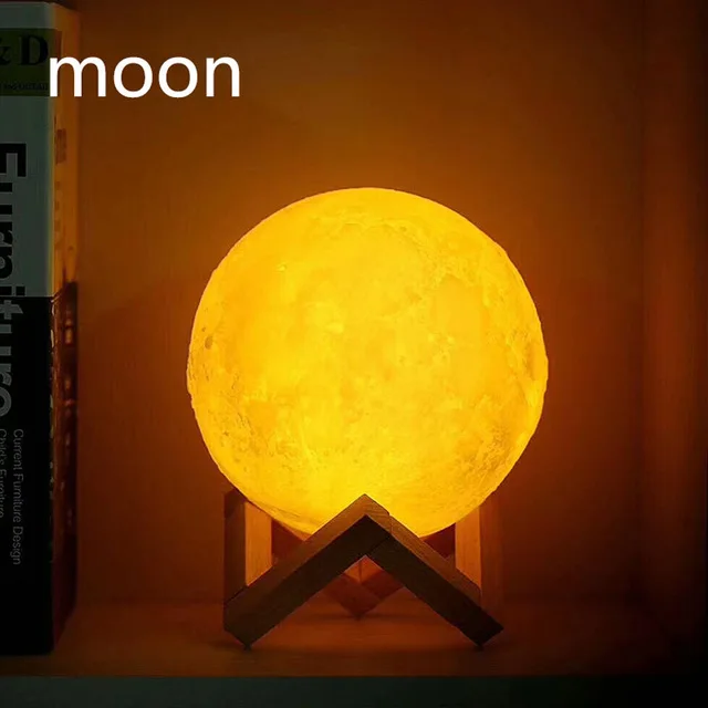 NEWKBO 3D креативный принт Jupiter Moon Lumina лампа USB перезаряжаемая настольная dream Touch Light 2