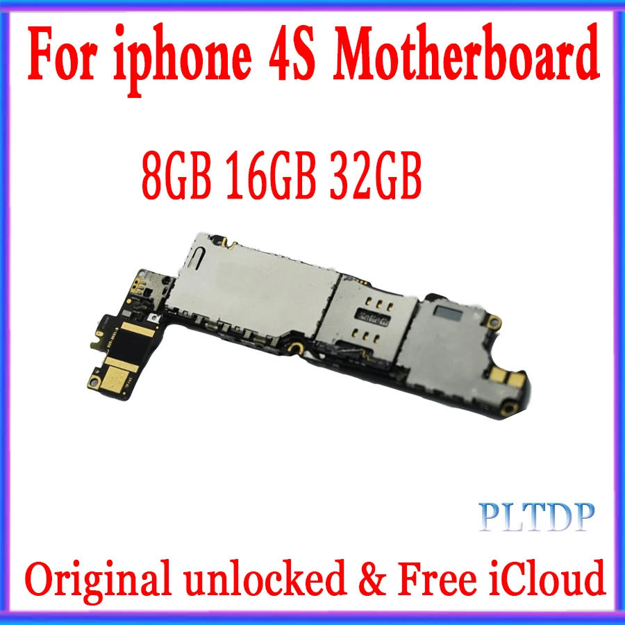 Оригинальная Бесплатная материнская плата Icloud для iPhone 4S 100% полная