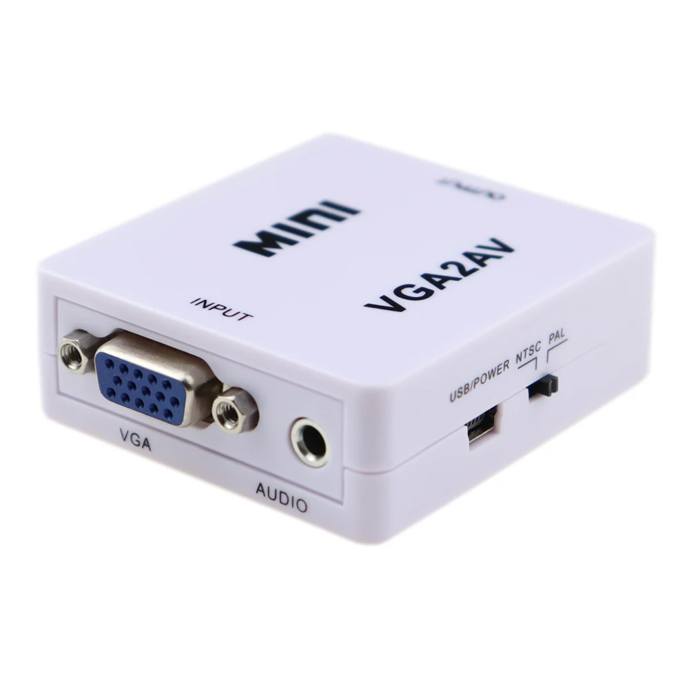 Видеоадаптер Zeadow 1080P VGA на AV TV RCA преобразователь VGA2AV CVBS с аудиовходом 3 5 мм для ПК