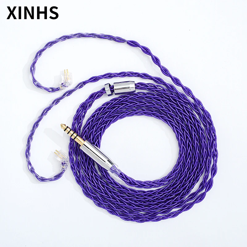 Cabo para Fones de Ouvido Folha de Prata para Se846 Mmcx Pinos Qdc Tfz Alta Qualidade 8 Núcleos Se535 Ue900s Ed12 Trn Live 1 – 0.78mm 2