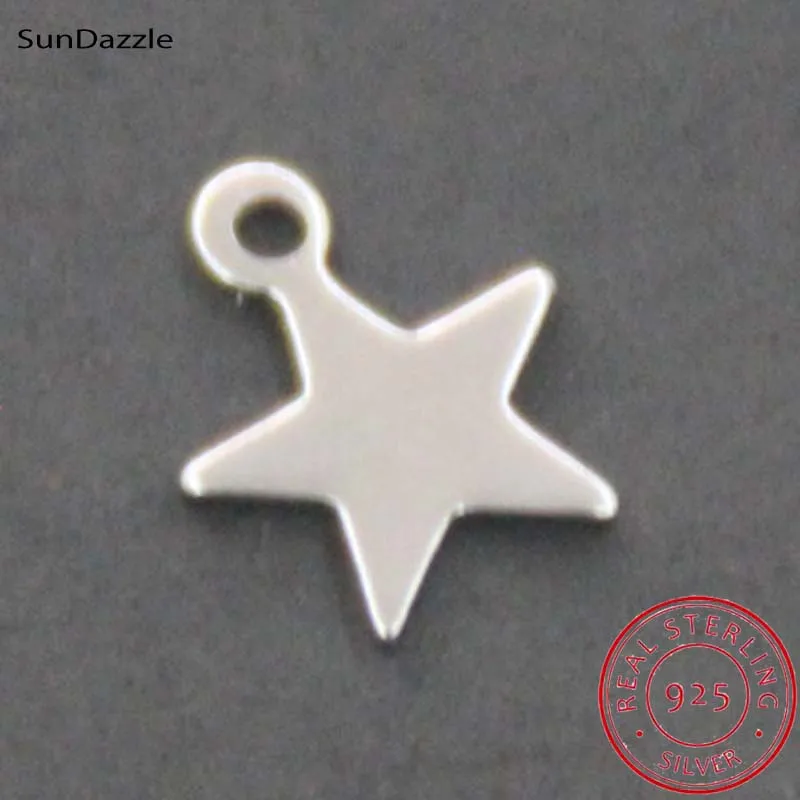 Настоящий чистый твердый 925 пробы Серебряный кулон с пентаграммой и звездой