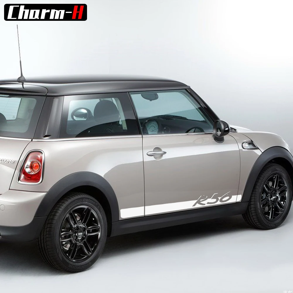 2 шт. для Mini Cooper R56 2006 2013 боковые полосы надпись графические наклейки Стикеры