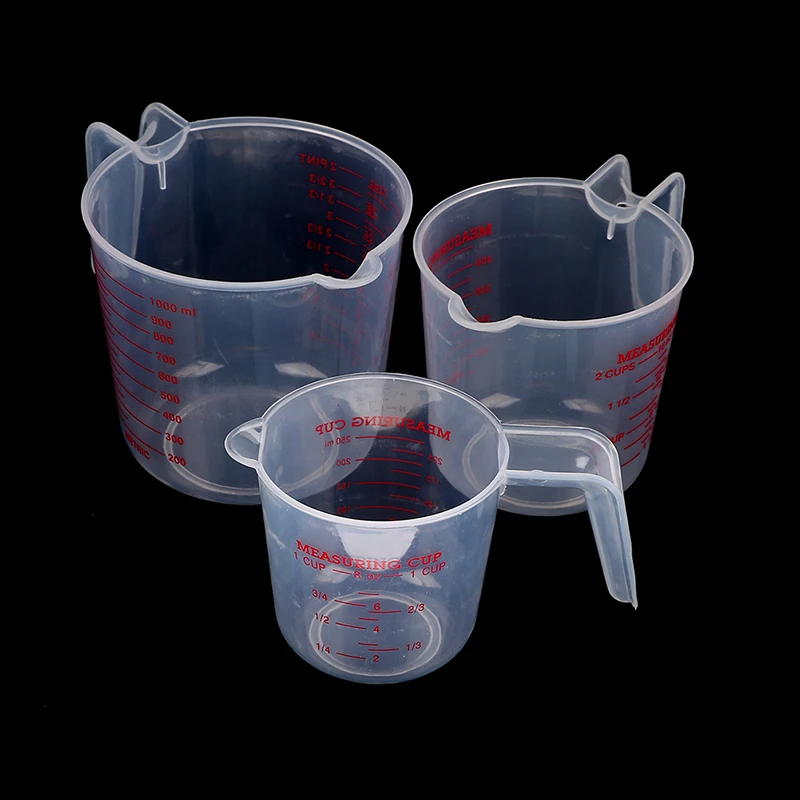 

250/500/1000ML Plastic Clear Measuring Cup Jug Pour Spout Surface Kitchen Tool Supplies Quality Cup 1PC
