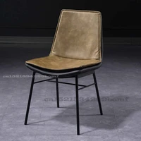 pu dining chair nordic modern minimalist stool backrest casual iron art light luxury makeup nail desk chair salon furniture