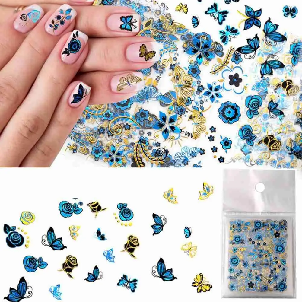 

15/30Pcs/Set 3D Colorful Butterfly Nail Foil Stickers Flower Brand Designs Self Adhesive Decals Manicure Nail Art Decorations N2