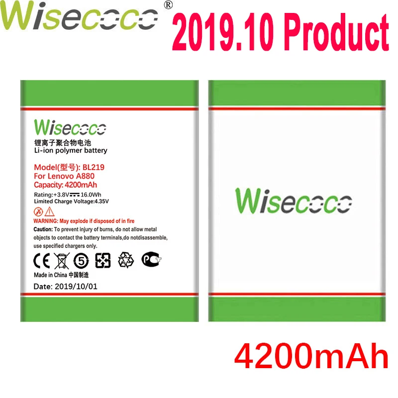 WISECOCO 4200 мАч BL219 батарея для lenovo A768T A850+ A880 A889 A890E A916 S810T S856 мобильный телефон+ номер отслеживания