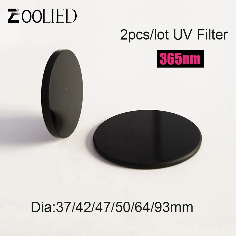 365nm 2 шт./лот УФ фильтр ультрафиолетовые фильтры черное стекло ZWB2 D37mm 93mm Видимый