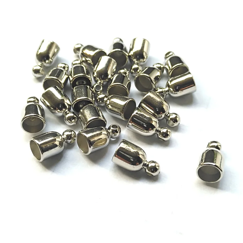 Meibeads 20 шт./лот фитинг 10*6 мм кожаный шнур родий CCB (пластик) торцевые колпачки DIY