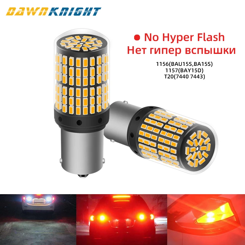

1 шт. 1156 BA15S P21W фотолампа для автомобиля BAU15S PY21W BAY15D T20 W21W лампа без Hyper Flash указатель поворота стояночные огни 144smd