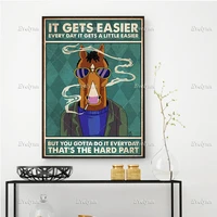 it gets easier every day it gets a little easier people horse poster living room decoration home decor canvas wall art prints