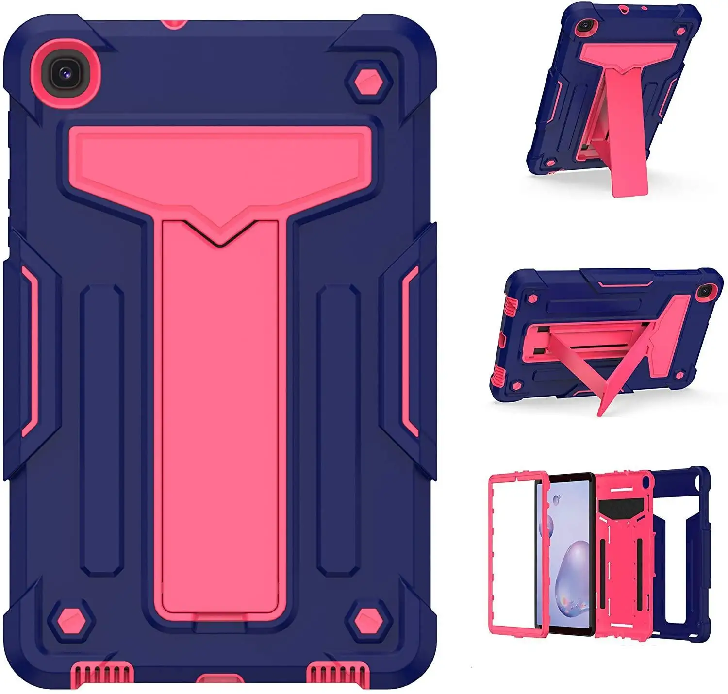 

Heavy Duty PC Rugged Tablet Shell for Samsung Galaxy Tab A 8.4 Inch 2020 Case SM-T307 T307U Shockproof Kickstand 3 Layer Cover