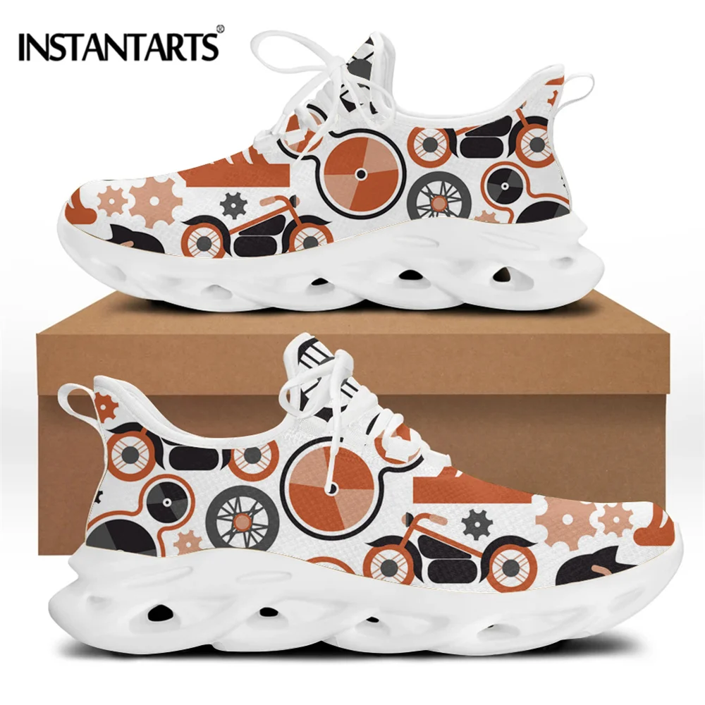 

INSTANTARTS New Style Women Mesh Platform Sneakers Casual Sport Sneakers Bike Cartoon Pattern Grils Flat Shoes Ladies Zapatillas