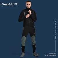santic winter cycling pants men warm windproof road bicycle suit cycling pants reflective no padded gym clothing asian size