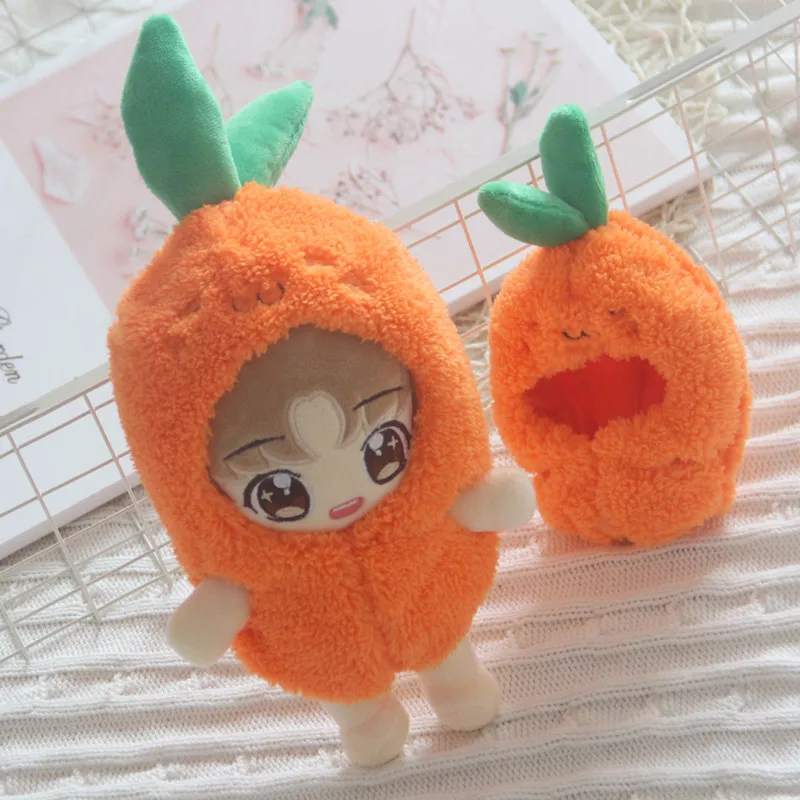 

New arrival Cartoon Carrot Clothes Idol Plush Doll Clothes One-piece Puppet Clothes 15cm 20cm Doll Dress Up Clothing