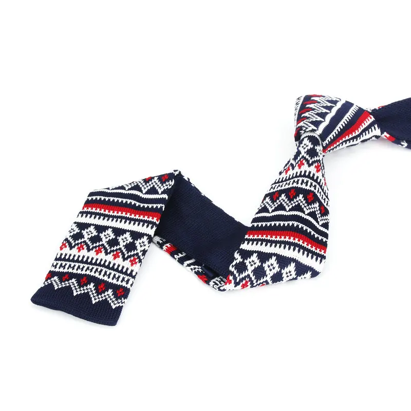 Мужской вязаный узкий галстук повседневный облегающий в красно синюю полоску