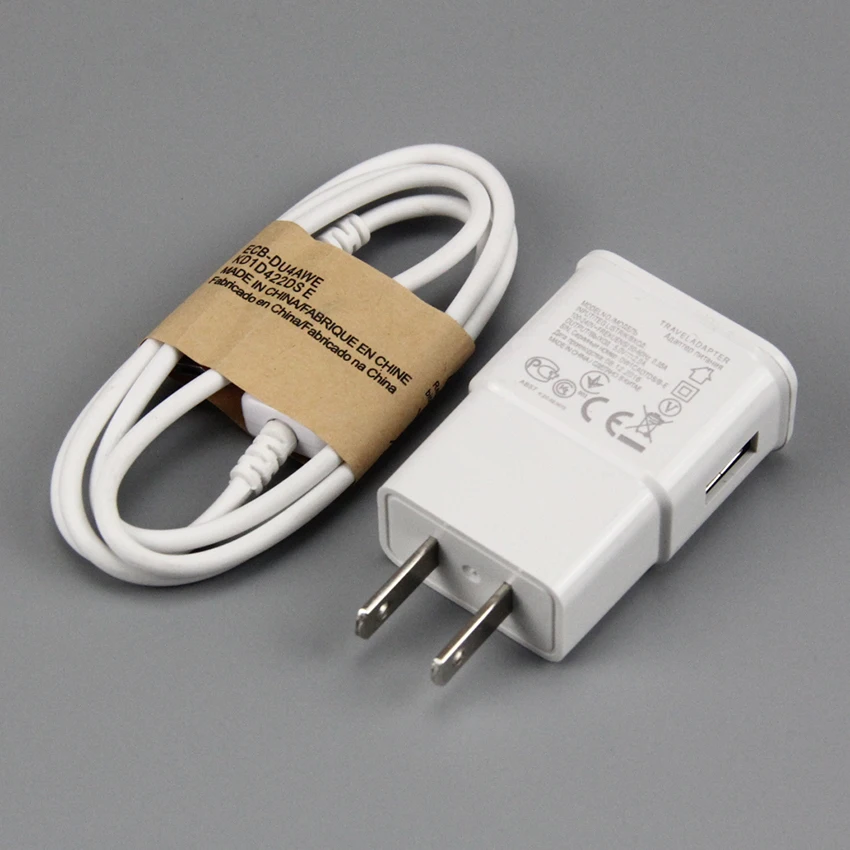 100 комплектов 5 в 1A EU US Plug настенное зарядное устройство с USB кабелем для передачи