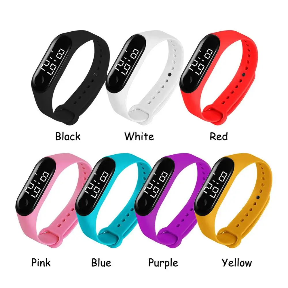 Водонепроницаемые светодиодные электронные спортивные светящиеся часы модные