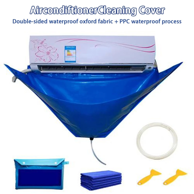 

Air Conditioner Cleaning Cover with Water Pipe Protection Dust Washing Bag Tools for Wall Mounted Air Conditioner