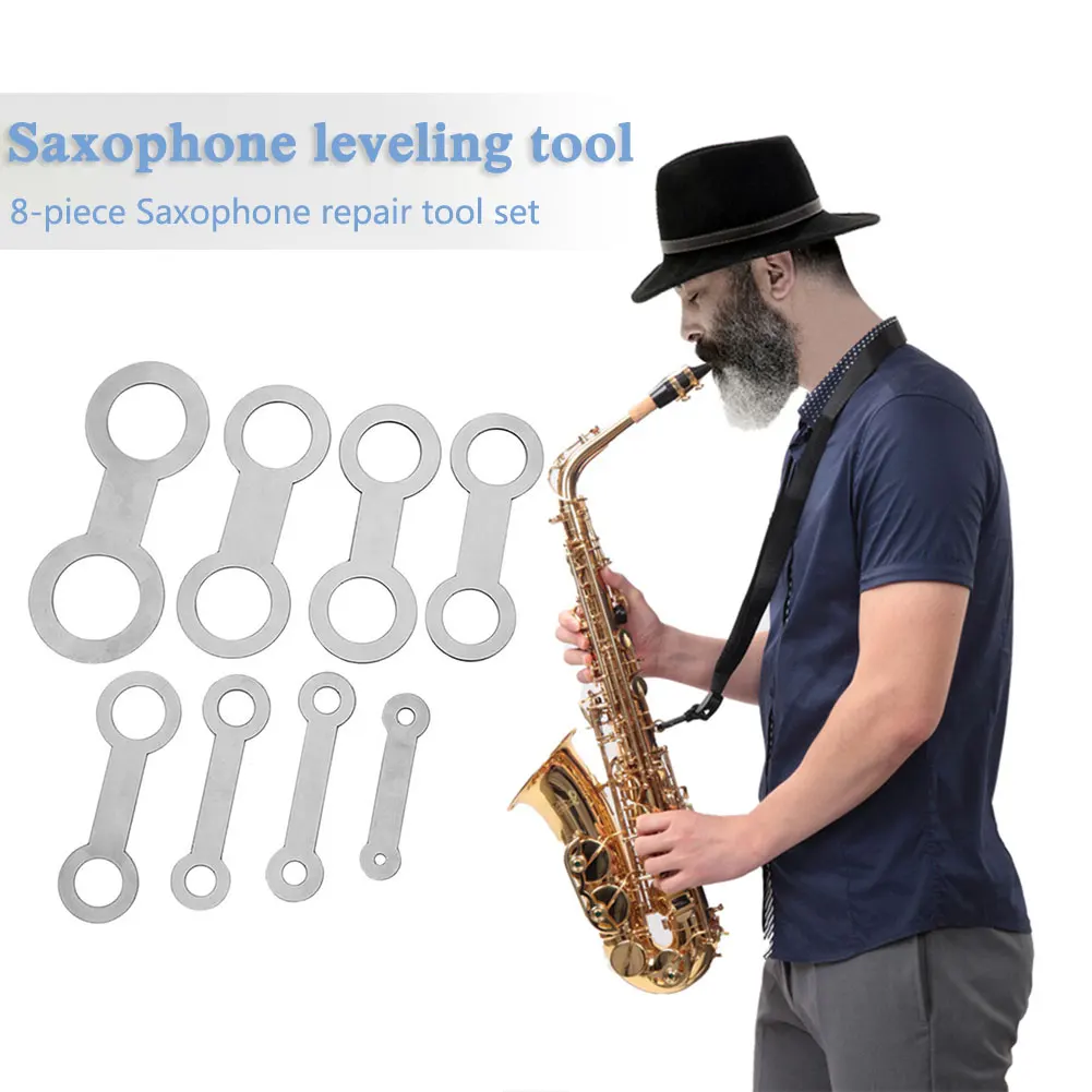 

8pcs/Set Woodwind Saxophone Pad Repair Tools Set Sax Leveling Adjusting Ring Maintenance Replacement Accessories