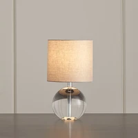 dimmer table light contemporary simple desk lamp round crystal led for home bed room decoration