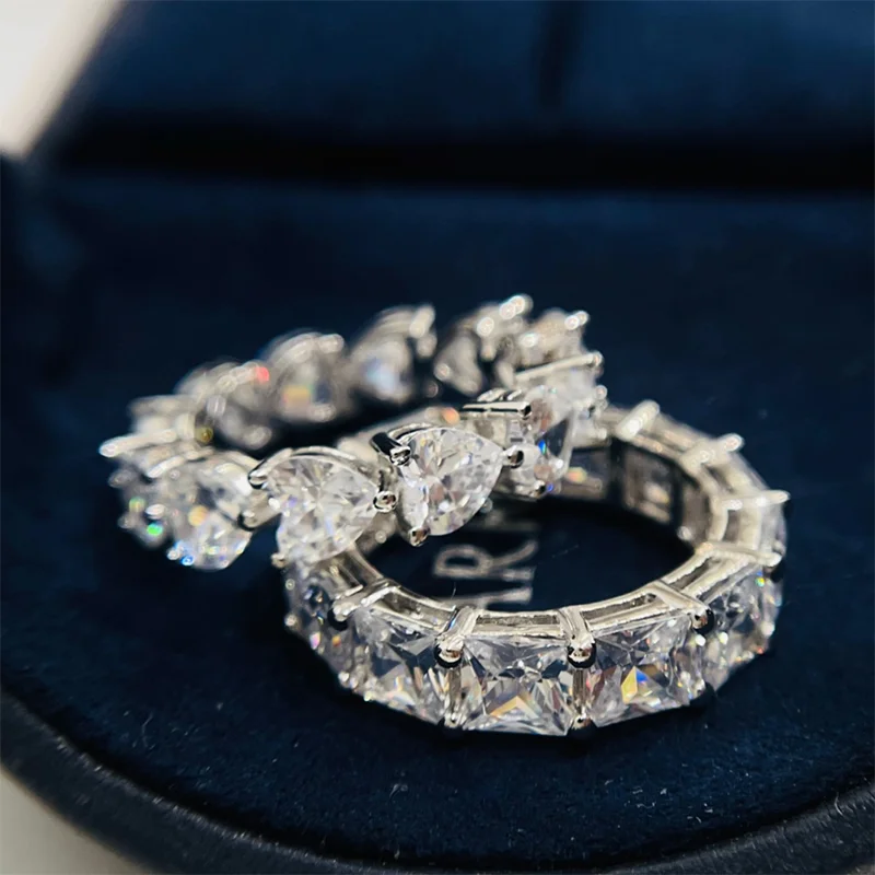 Кольцо с бриллиантом для Для женщин 925 стерлингового серебра кольца муассанитом