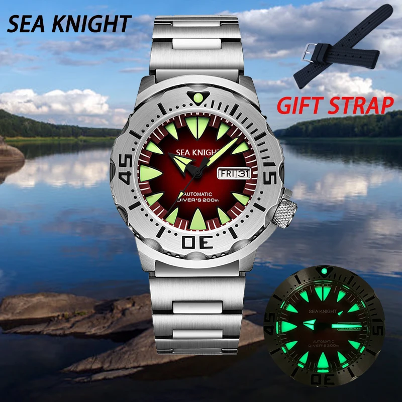 Мужские механические часы Sea knight New V2 Monster с автоподзаводом и сапфировым стеклом
