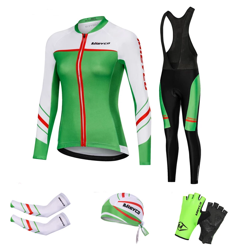 

2020 Pro Women Team Cycling Jersey Sport Suit Bike maillot ropa ciclismo Bicycle MTB Cycling Bib Shorts set Clothing Arm Sleeves