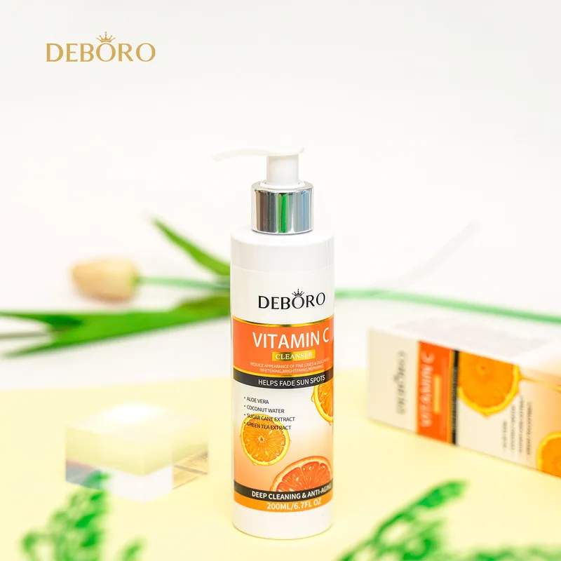 

200ml Vitamin C Whitening Facial Wash Moisturizing Brighten Hydrating Shrink Pores Whitening Deep Cleaning Anti-Aging Face Care