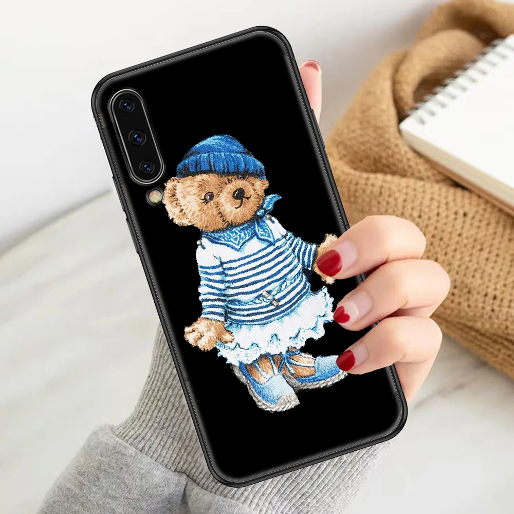 

brand Italy fashion bear Phone case For Samsung Galaxy A 3 5 7 8 10 20 21 30 40 50 51 70 71 E S 2016 2018 4G black painting