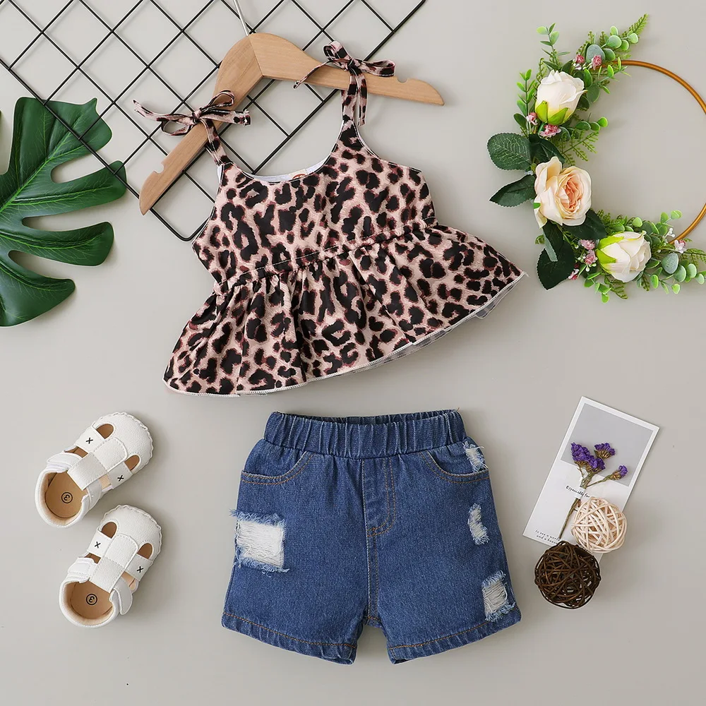 Стильная одежда для малышей девочек узор С НАБОРНЫМИ БРЕТЕЛЬКАМИ без рукавов Топ