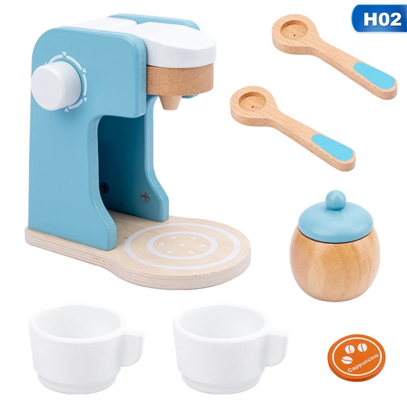 

Wooden Children's Play House Simulation Kitchen Toy Set Boys And Girls Birthday Gifts Bread Machine Juicer Coffee Machine Oven