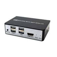 hdmi usb kvm switch support hotkey switching4k60hz kvm switcher 2 in 1 out for sharing printer keyboard mouse