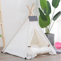 pet tent dog kennel teepee tents dog nest house bed for cat pet puppy supplies kennel portable washable indoor outdoor pets tent