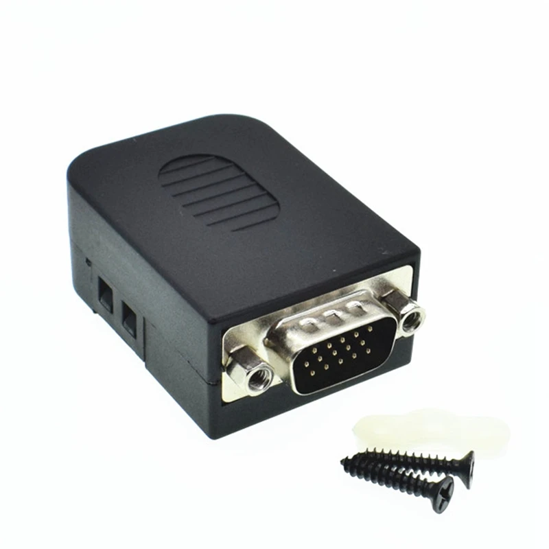 DB15 Мужская гайка адаптер коннектор стандартный разъем VGA с пластиковой крышкой 3 +