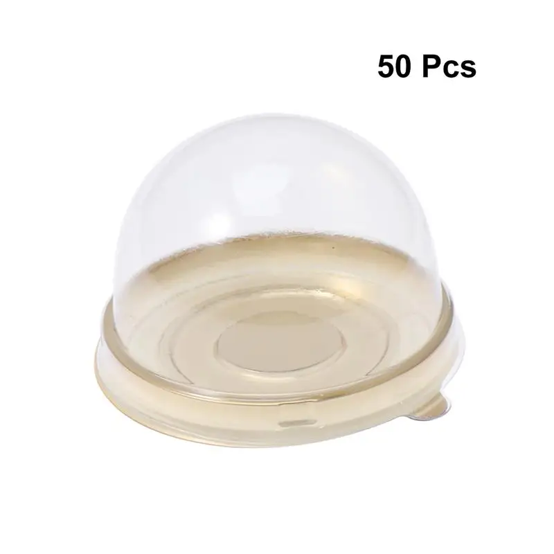50 Pcs Торт Коробки одноразовые круглое лунное ожерелье с торт лоток Еда подарочная