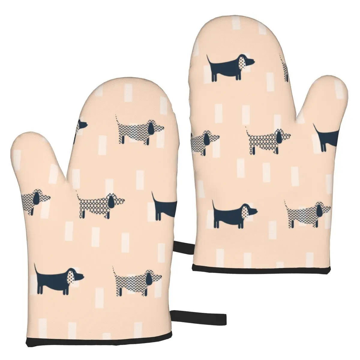 

2 шт., термостойкие перчатки для кухни, с принтом