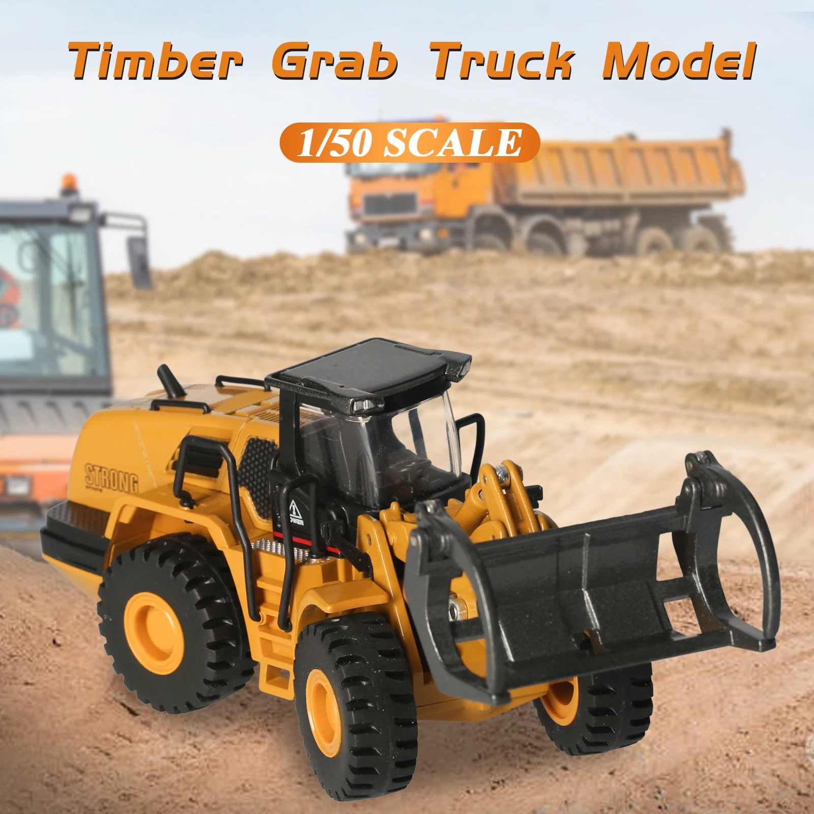 

HUINA 1716 Timber Grab Truck Model 1/50 Metal Timber Grab Engineering Car Vehicle Construction Gift for Kids Boys