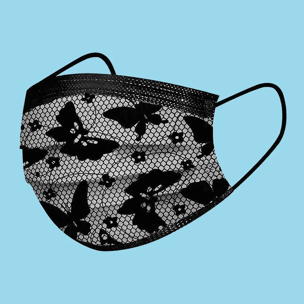 50 шт. Кружевные маски для женщин одноразовые взрослых модная Бандана с