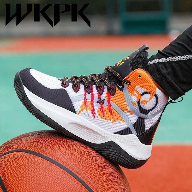 

WKPK Kids Sneakers Breathable Flying Knit Upper Children Shoes Lightweight Comfortable Boy Basketball Booties Activity Supplies