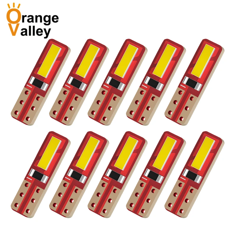 

10 шт., Автомобильные светодиодные лампы T5 3014 SMD W1.2W 73 74