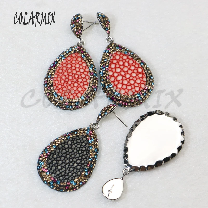 3 пары висячие серьги из кожи проложить красочные со стразами подарок для леди
