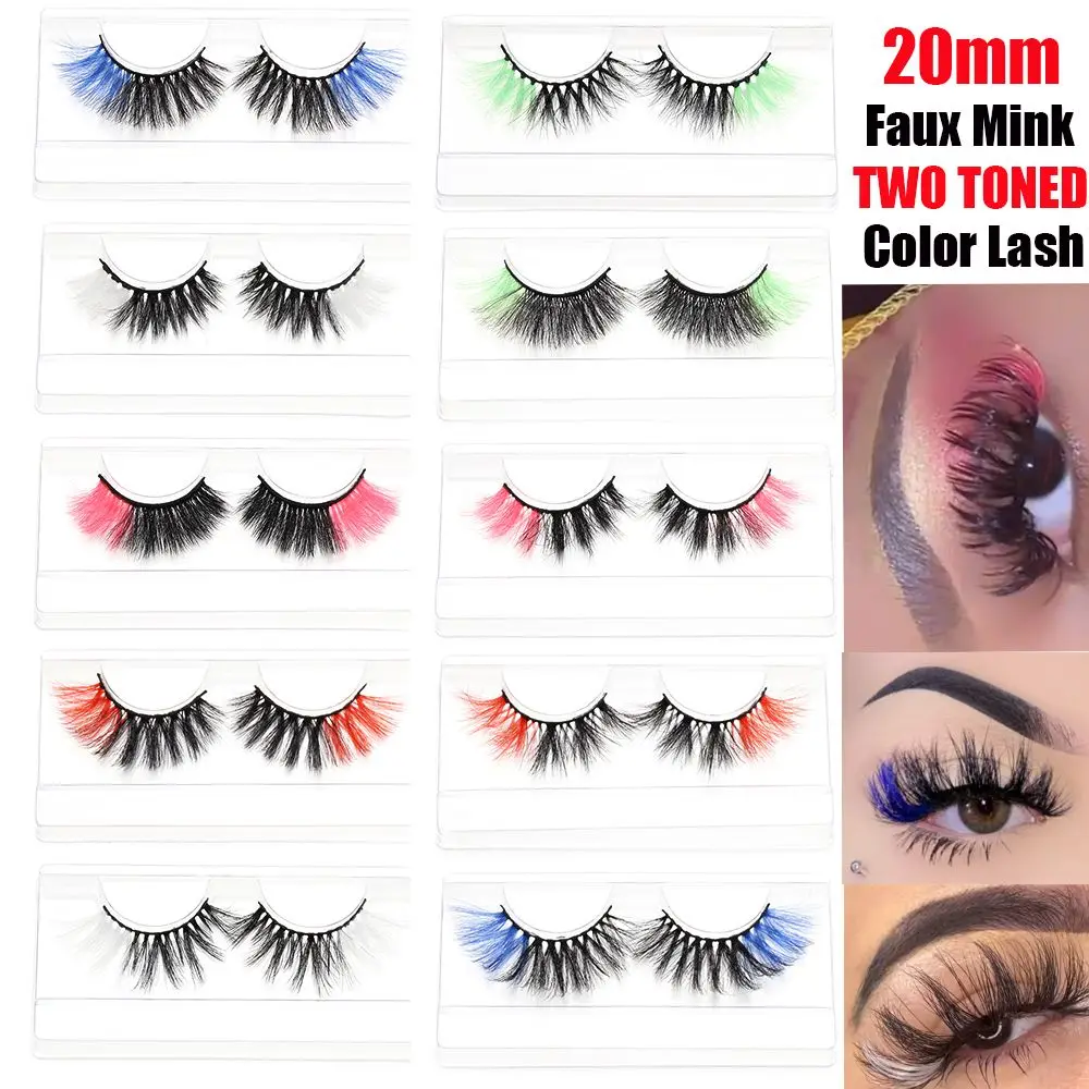 

SKONHED 1 пара двухцветных накладных ресниц, натуральные длинные супер мягкие пушистые ресницы ручной работы, ежедневные Искусственные ресниц...