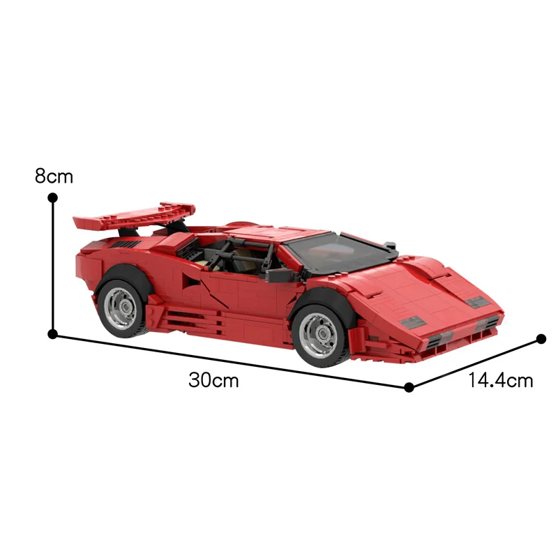 

LP5000 QV-Red Hypercar Building Block Super Racing Car Roadster Model Speed Vehicle Bricks Set Educational Toy For Children Gift