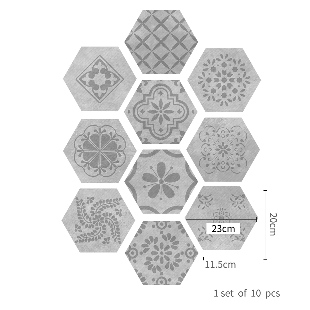 

Funlife Grunge Vine Hexagon Tile Sticker kitchen Wall sticker Easy to Clean DIY Peel & Stick Self-Adhesive Kitchen Backsplash