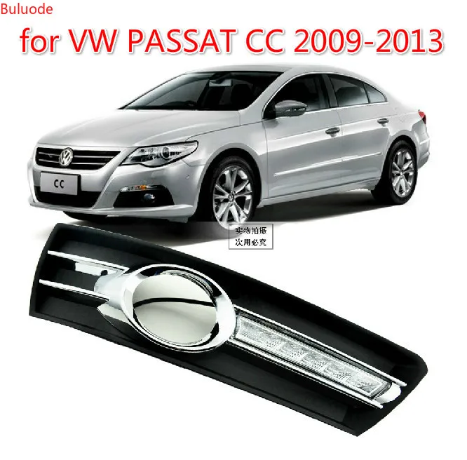 1Pair for VW PASSAT CC 2009 2010 2011 2012 2013 12V LED CAR DRL Daytime running lights with fog lamp hole cover