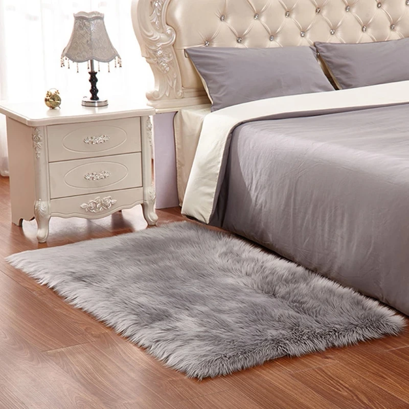 

Soft Fluffy Faux Fur Area Rug for Bedroom Living Room, Extra Comfy and Fuzzy Rugs, Washable Plush Carpet for Bed Home Decor