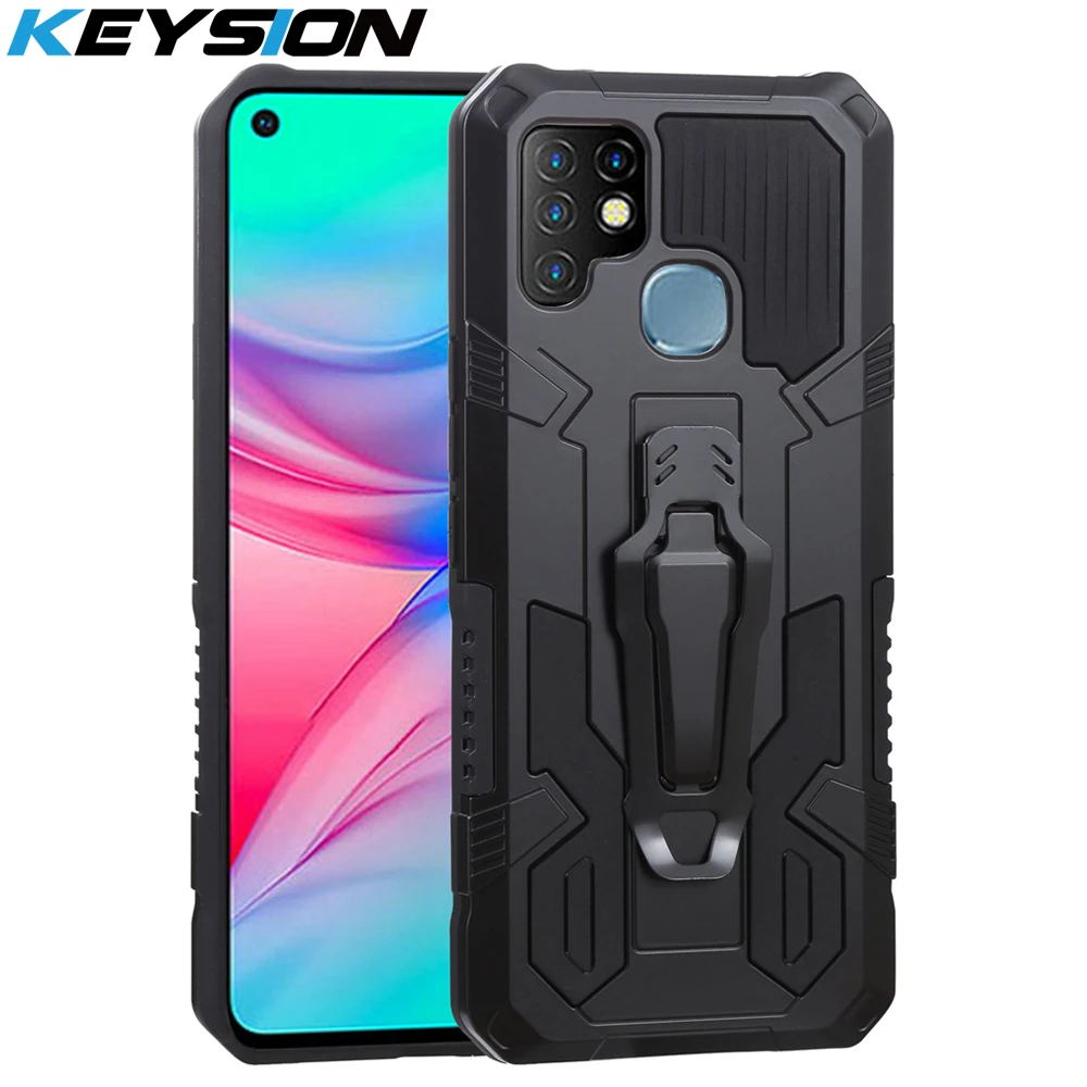 keysion shockproof armor case for infinix hot 10s 11 s stand back clip stand phone back cover for infinix note 10 pro samrt 6 5 free global shipping