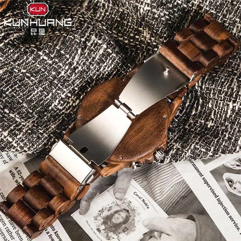 Деревянные часы ручной работы повседневные спортивные для мужчин лучший бренд